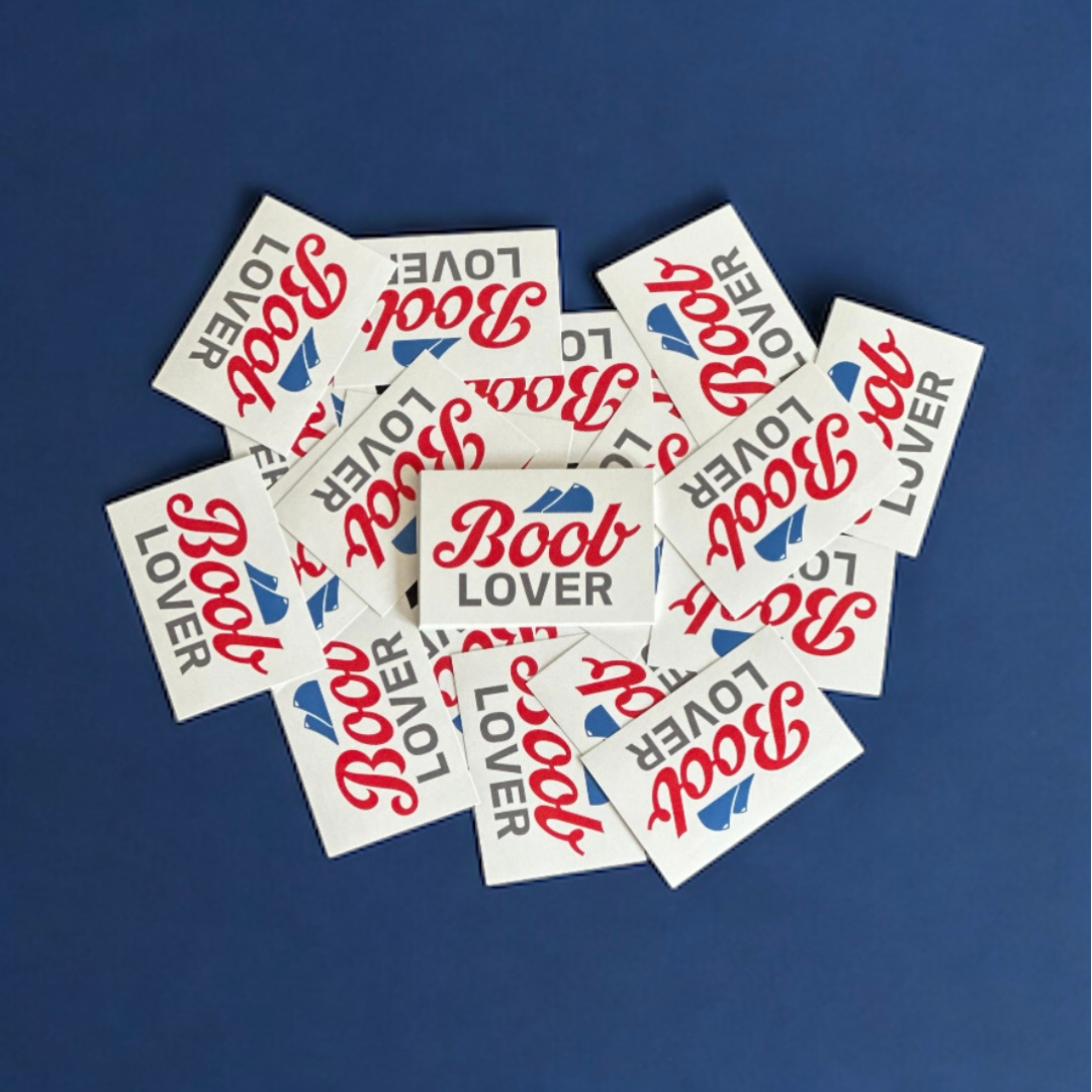 4-Pack 'B00B LOVER' Stickers 2.5 inch: Original & Red Script Edition