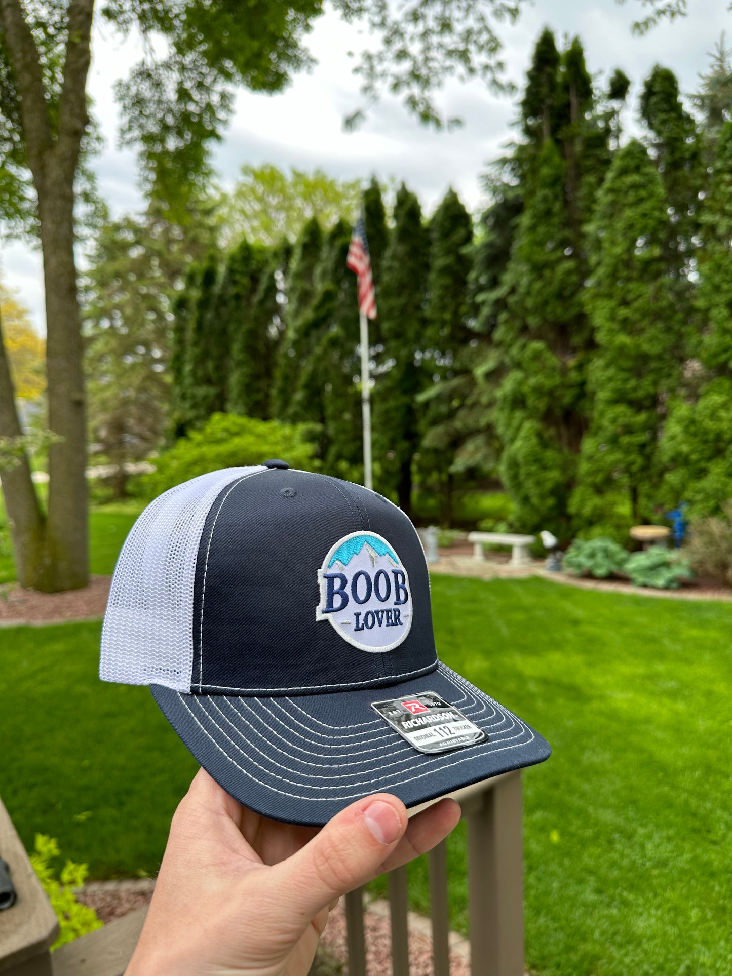 Parody of Busch Light "B00B LOVER" Trucker Hat