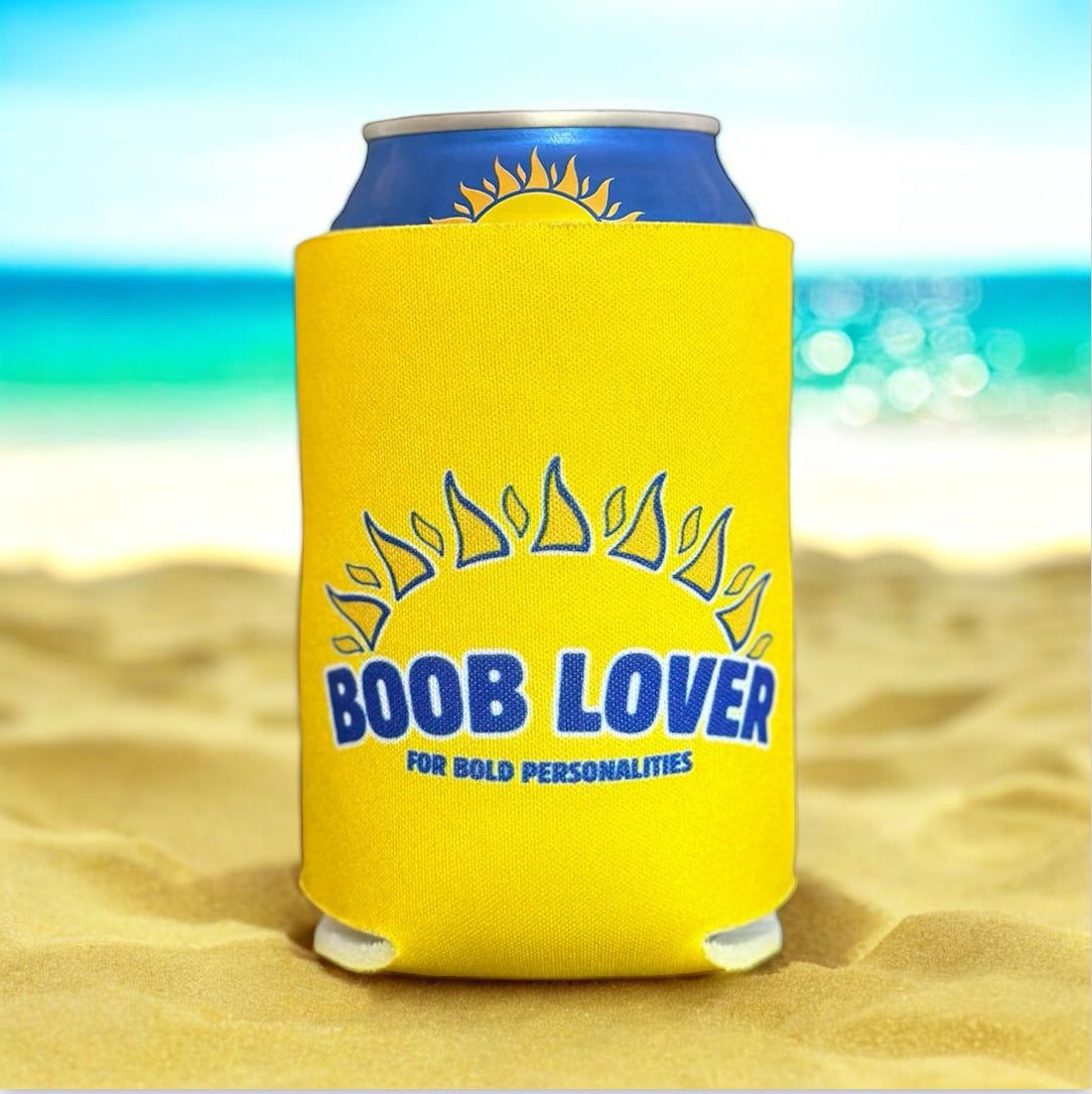 Parody of Twisted Tea "B00B LOVER" Beer Can Cooler